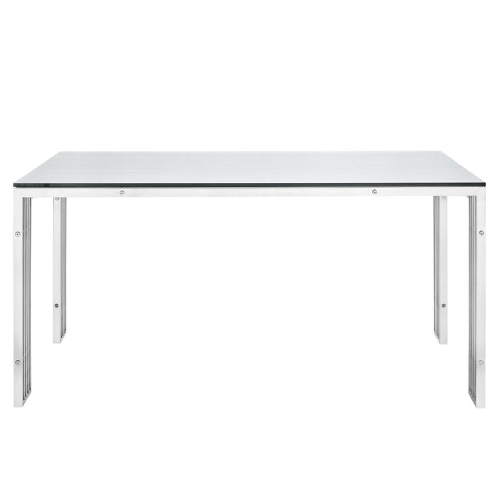 Gridiron Stainless Steel Rectangle Dining Table