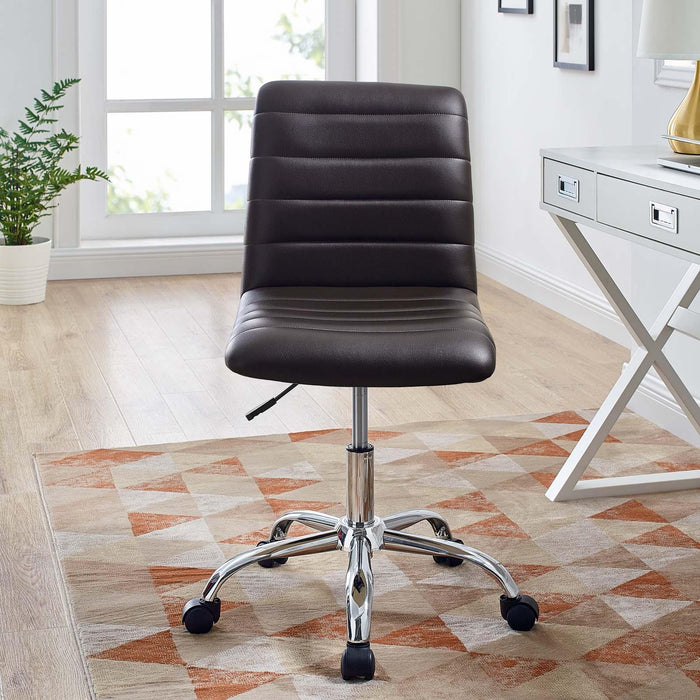 Ripple Armless Mid Back Vinyl Office Chair