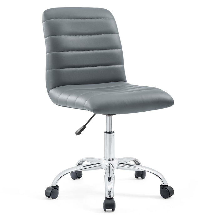 Ripple Armless Mid Back Vinyl Office Chair