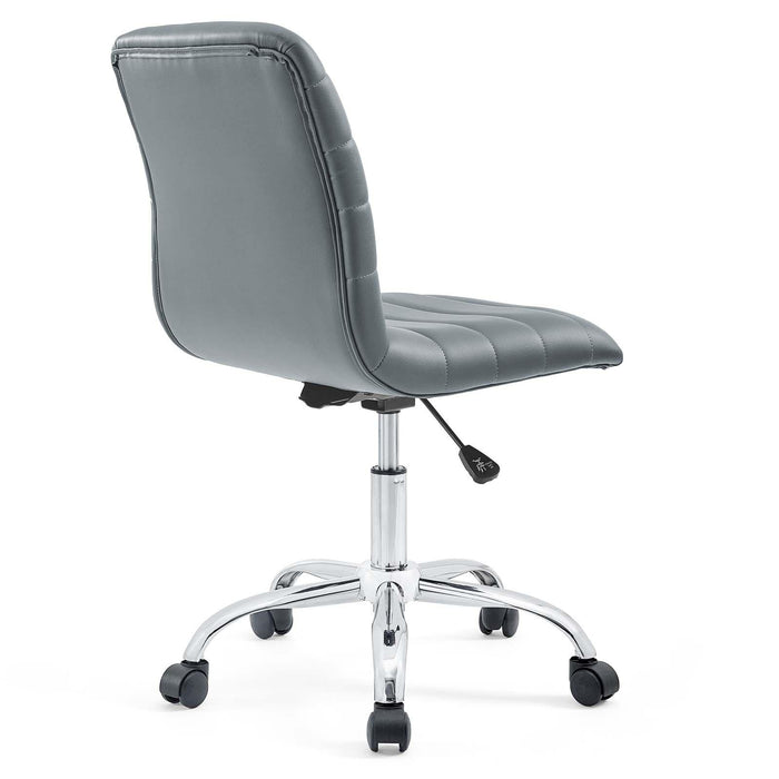 Ripple Armless Mid Back Vinyl Office Chair