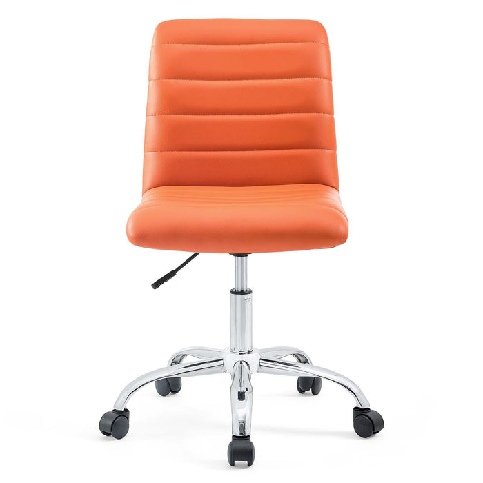 Ripple Armless Mid Back Vinyl Office Chair