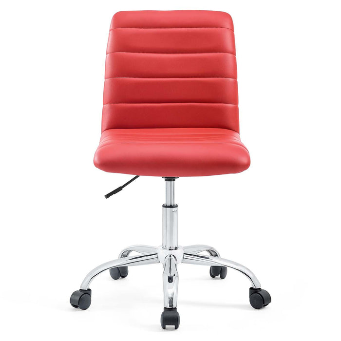 Ripple Armless Mid Back Vinyl Office Chair