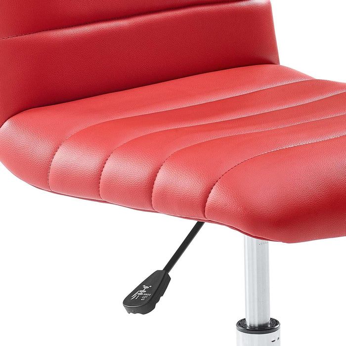 Ripple Armless Mid Back Vinyl Office Chair