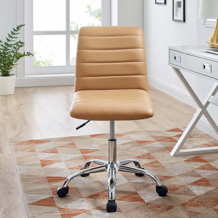 Ripple Armless Mid Back Vinyl Office Chair