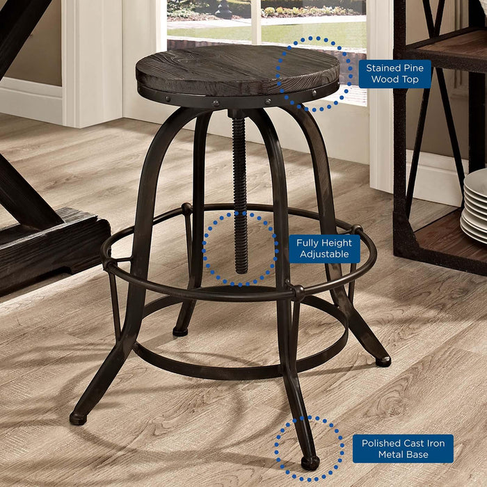 Collect Wood Top Bar Stool