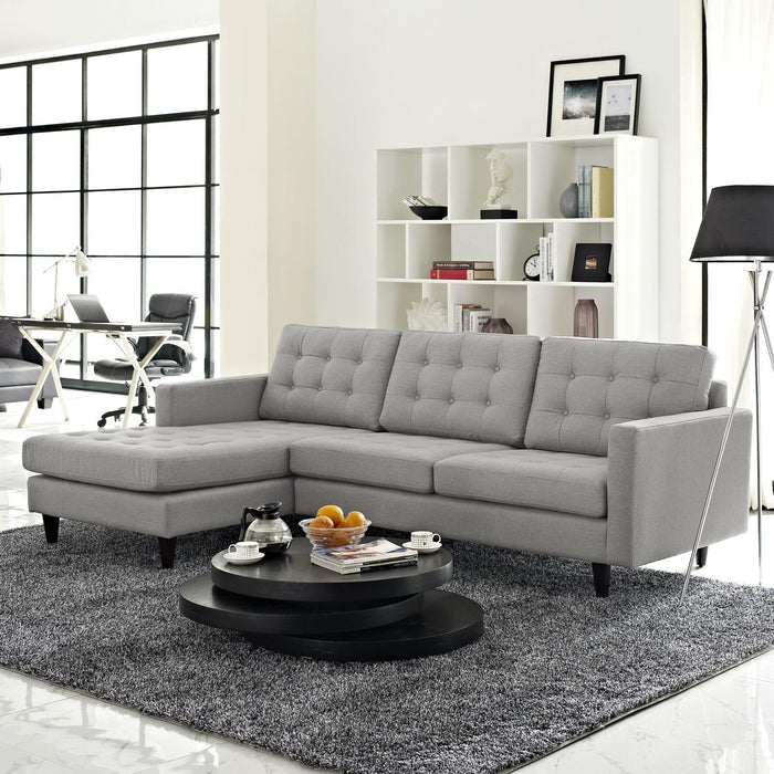 Empress Left-Facing Upholstered Fabric Sectional Sofa