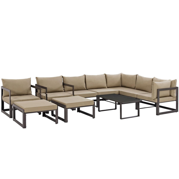 Fortuna 10 Piece Outdoor Patio Sectional Sofa Set image