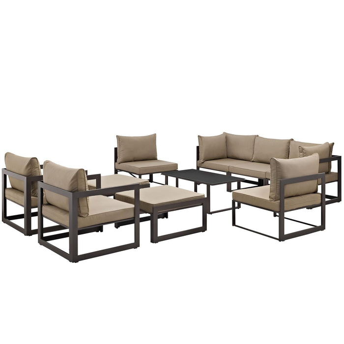 Fortuna 10 Piece Outdoor Patio Sectional Sofa Set