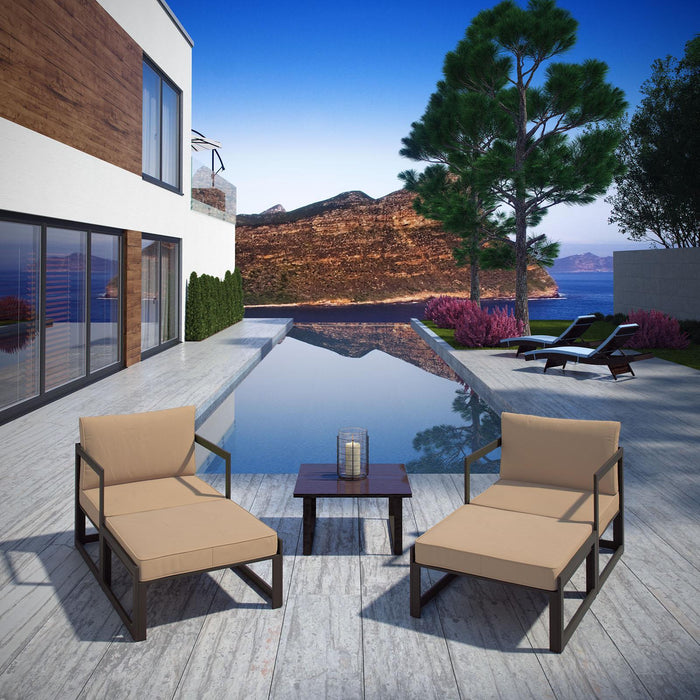 Fortuna 5 Piece Outdoor Patio Sectional Sofa Set