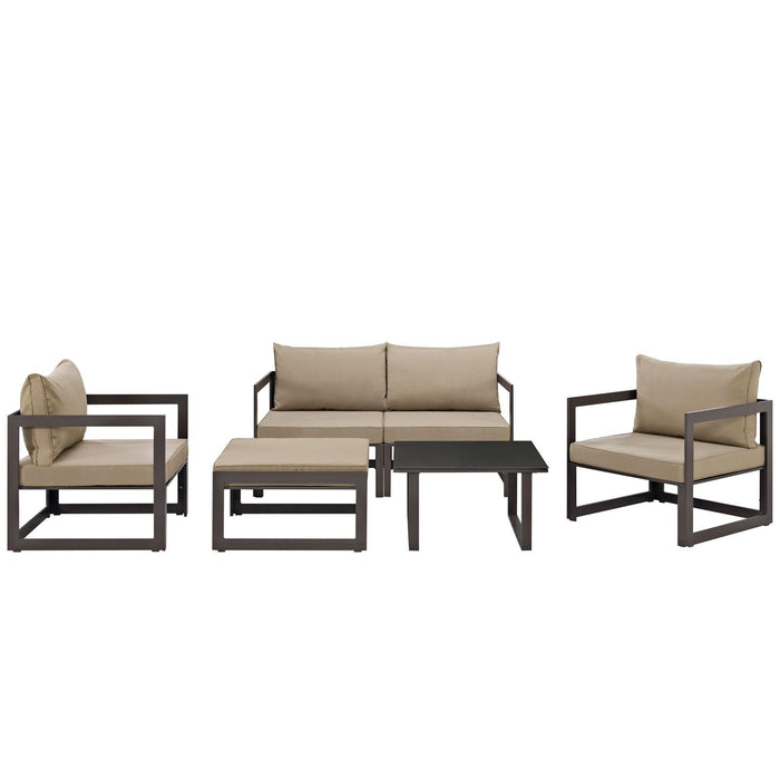 Fortuna 6 Piece Outdoor Patio Sectional Sofa Set