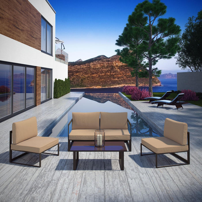 Fortuna 5 Piece Outdoor Patio Sectional Sofa Set