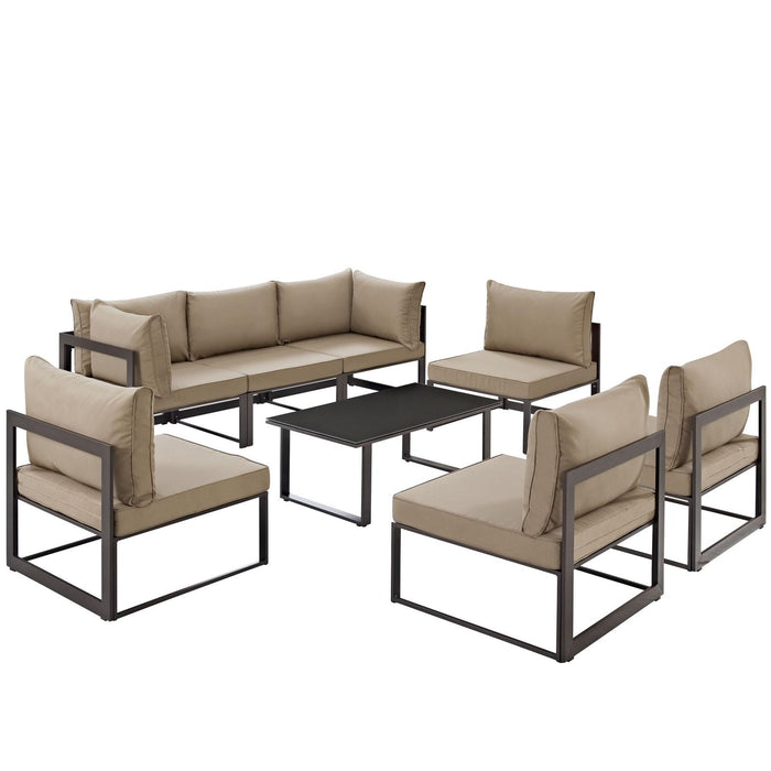 Fortuna 8 Piece Outdoor Patio Sectional Sofa Set