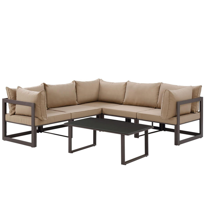 Fortuna 6 Piece Outdoor Patio Sectional Sofa Set