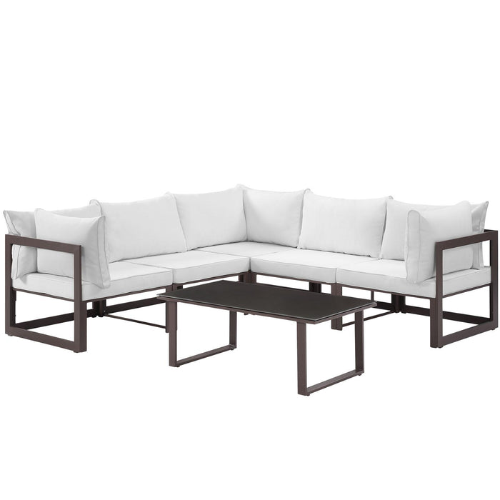 Fortuna 6 Piece Outdoor Patio Sectional Sofa Set