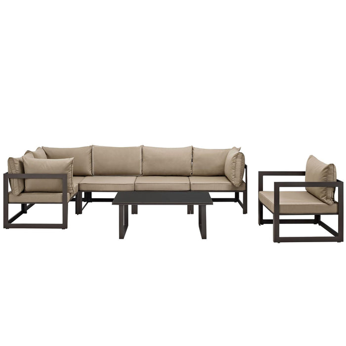 Fortuna 7 Piece Outdoor Patio Sectional Sofa Set