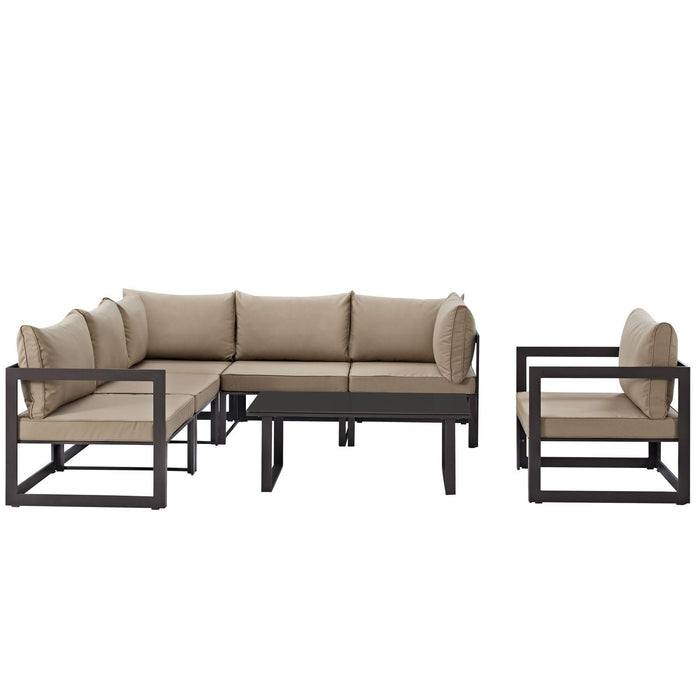 Fortuna 7 Piece Outdoor Patio Sectional Sofa Set