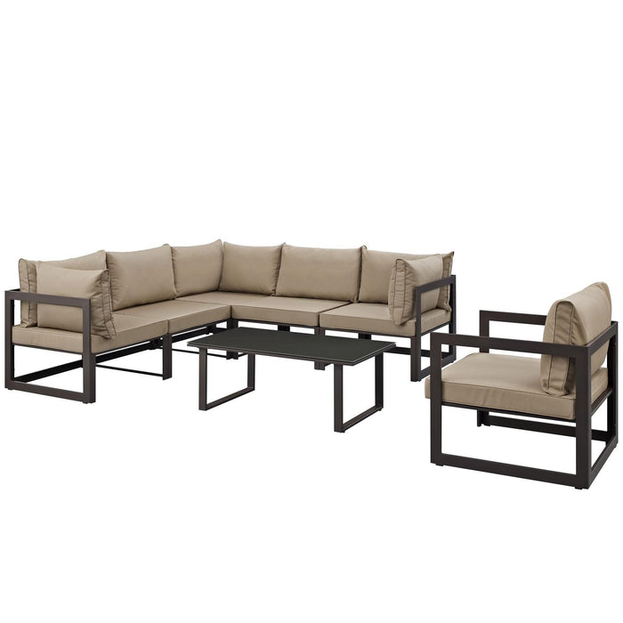 Fortuna 7 Piece Outdoor Patio Sectional Sofa Set