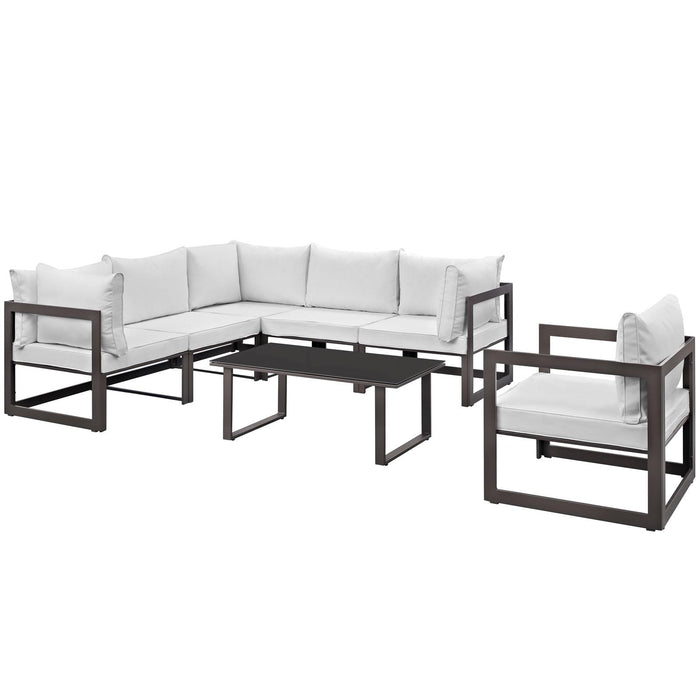 Fortuna 7 Piece Outdoor Patio Sectional Sofa Set