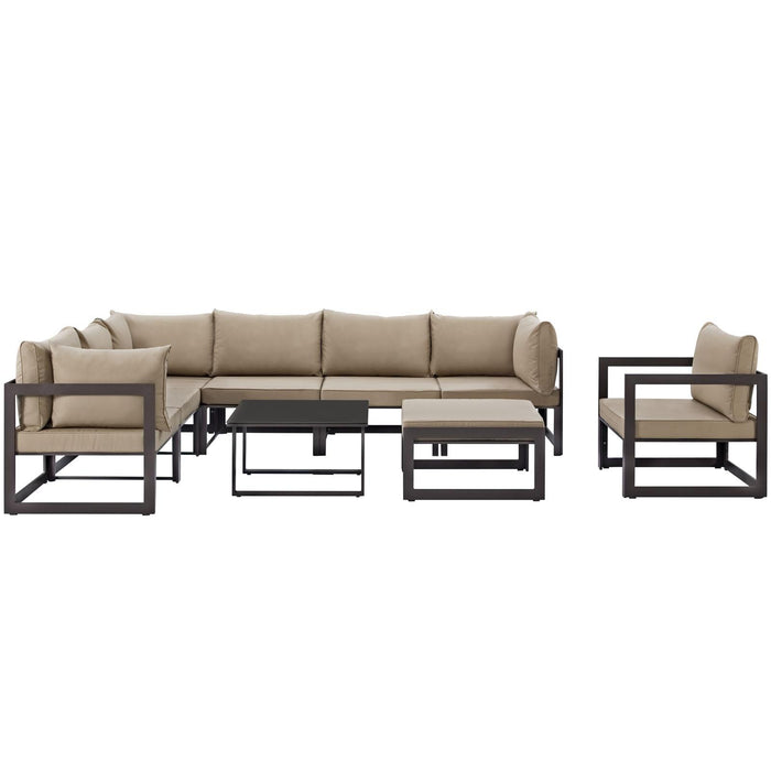 Fortuna 9 Piece Outdoor Patio Sectional Sofa Set