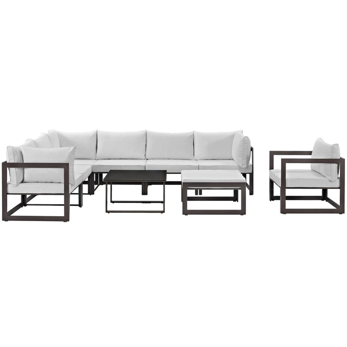 Fortuna 9 Piece Outdoor Patio Sectional Sofa Set