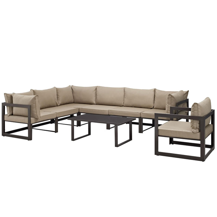 Fortuna 8 Piece Outdoor Patio Sectional Sofa Set