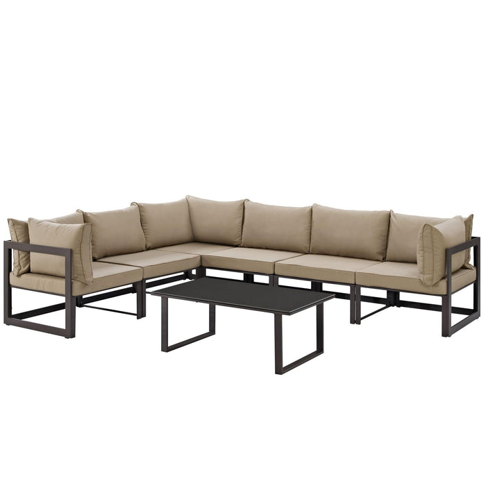 Fortuna 7 Piece Outdoor Patio Sectional Sofa Set