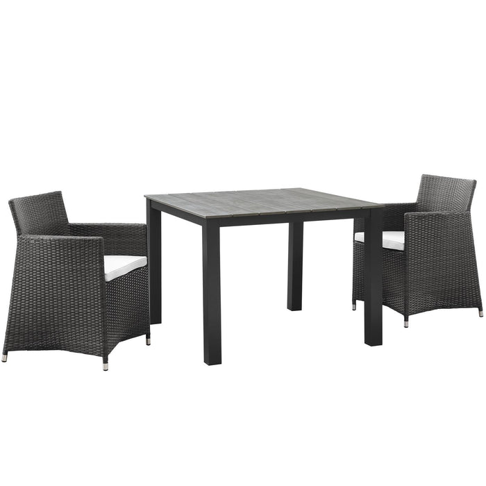 Junction 3 Piece Outdoor Patio Wicker Dining Set image