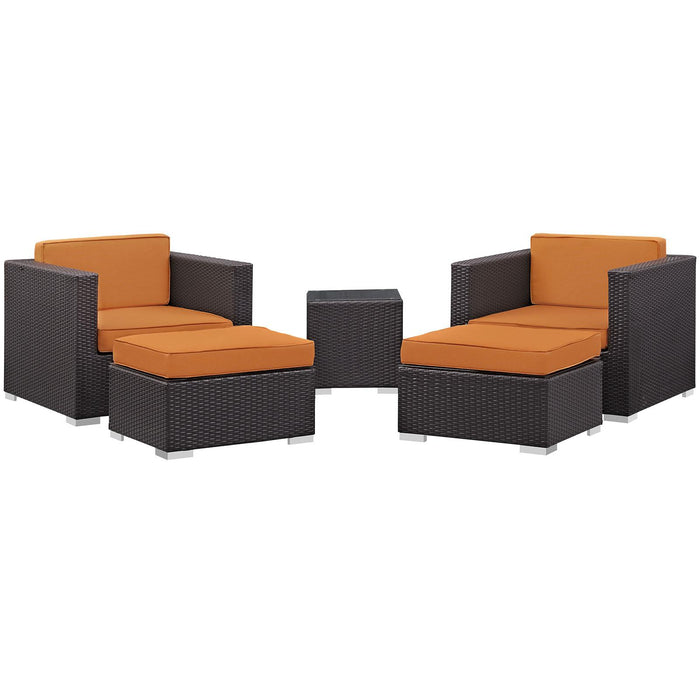 Convene 5 Piece Outdoor Patio Sectional Set