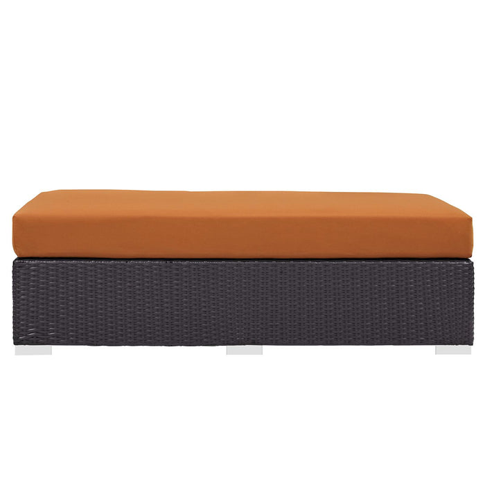 Convene Outdoor Patio Fabric Rectangle Ottoman