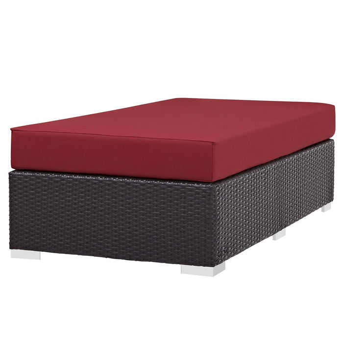 Convene Outdoor Patio Fabric Rectangle Ottoman