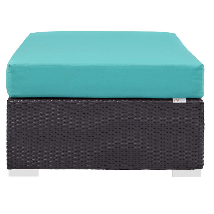 Convene Outdoor Patio Fabric Rectangle Ottoman