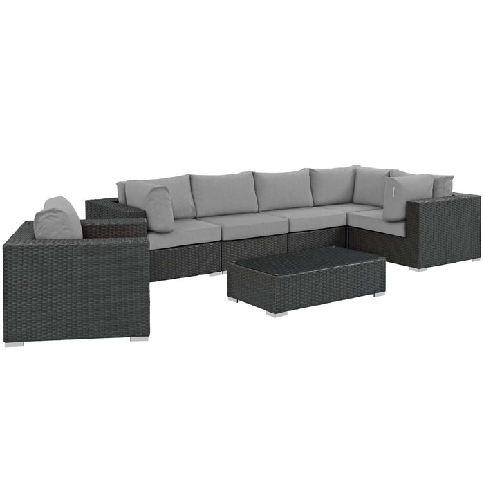 Sojourn 7 Piece Outdoor Patio Sunbrella� Sectional Set