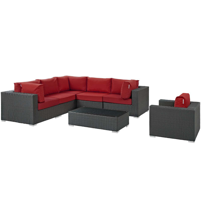 Sojourn 7 Piece Outdoor Patio Sunbrella� Sectional Set