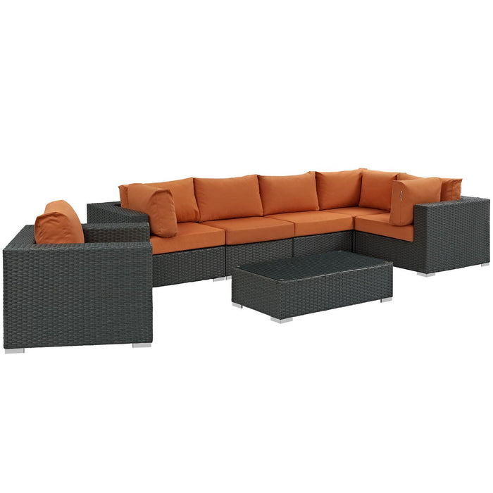 Sojourn 7 Piece Outdoor Patio Sunbrella� Sectional Set