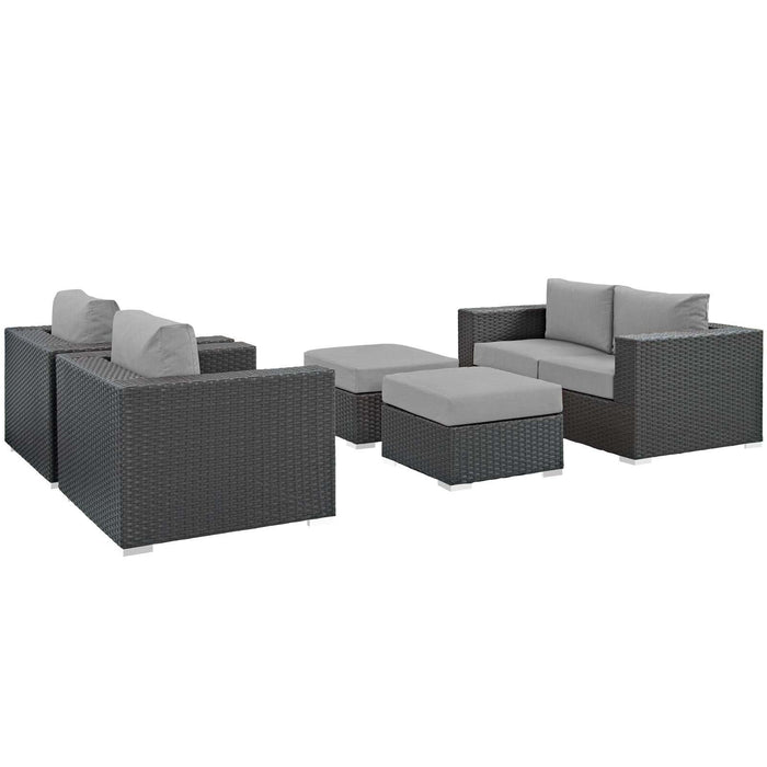 Sojourn 5 Piece Outdoor Patio Sunbrella� Sectional Set