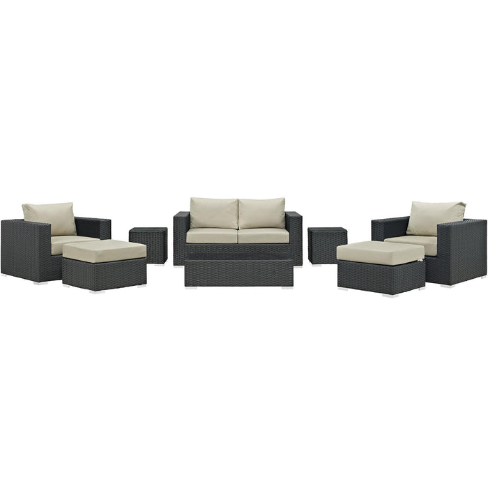 Sojourn 8 Piece Outdoor Patio Sunbrella� Sectional Set