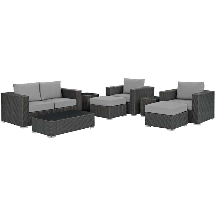 Sojourn 8 Piece Outdoor Patio Sunbrella� Sectional Set