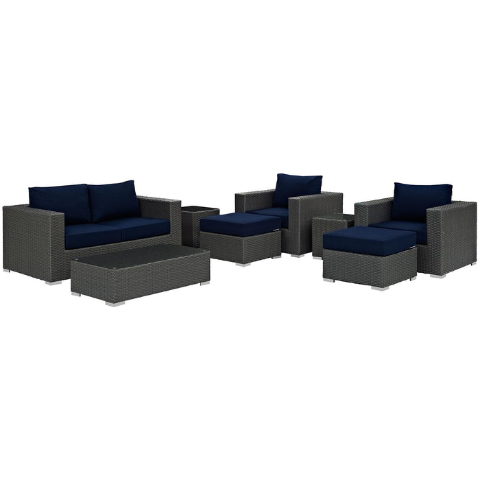 Sojourn 8 Piece Outdoor Patio Sunbrella� Sectional Set