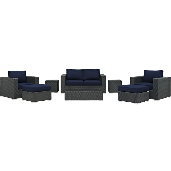 Sojourn 8 Piece Outdoor Patio Sunbrella� Sectional Set