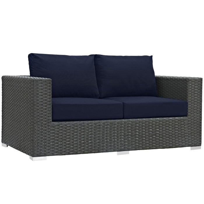 Sojourn 5 Piece Outdoor Patio Sunbrella� Sectional Set