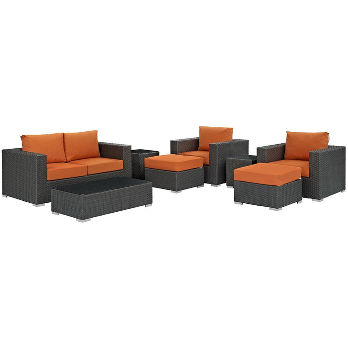 Sojourn 8 Piece Outdoor Patio Sunbrella� Sectional Set