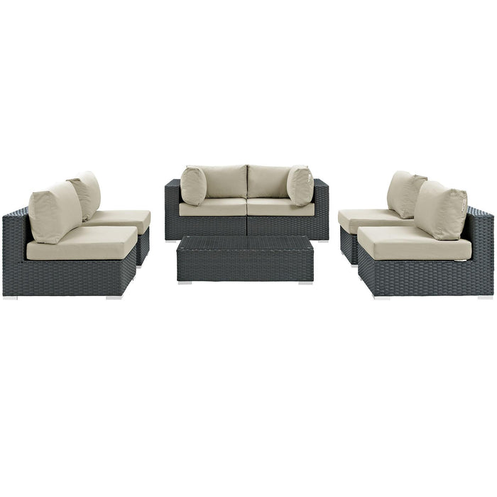 Sojourn 7 Piece Outdoor Patio Sunbrella� Sectional Set