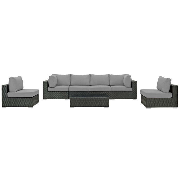 Sojourn 7 Piece Outdoor Patio Sunbrella� Sectional Set