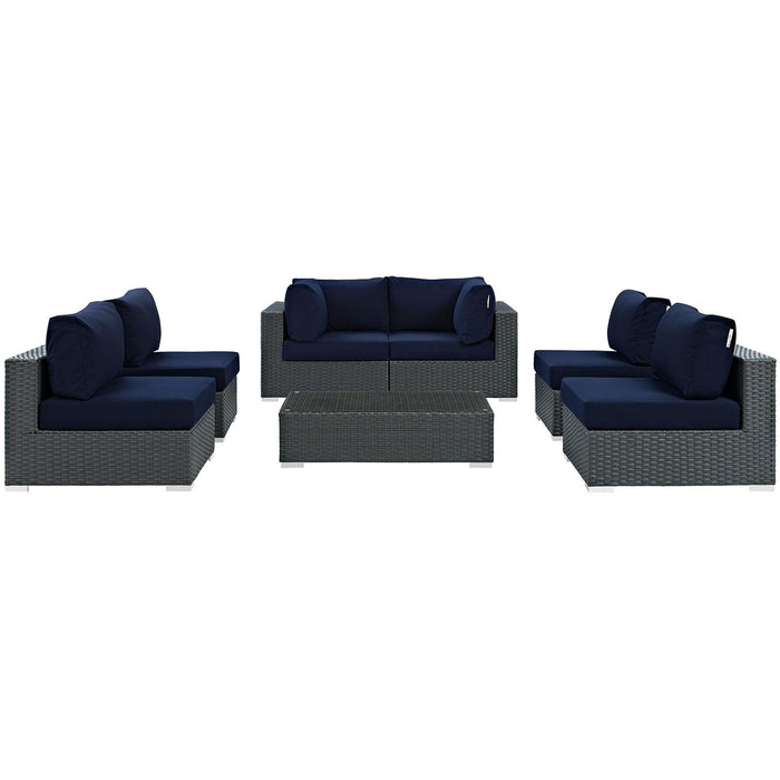 Sojourn 7 Piece Outdoor Patio Sunbrella� Sectional Set