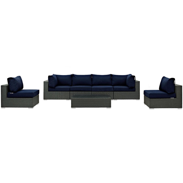 Sojourn 7 Piece Outdoor Patio Sunbrella� Sectional Set