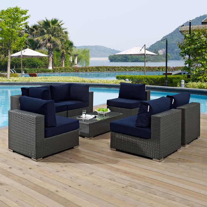 Sojourn 7 Piece Outdoor Patio Sunbrella� Sectional Set