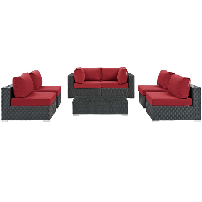 Sojourn 7 Piece Outdoor Patio Sunbrella� Sectional Set