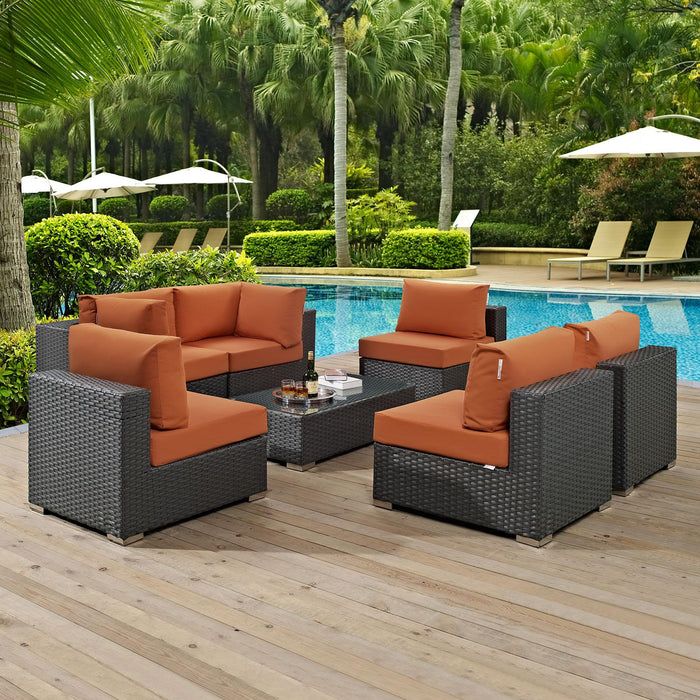 Sojourn 7 Piece Outdoor Patio Sunbrella� Sectional Set