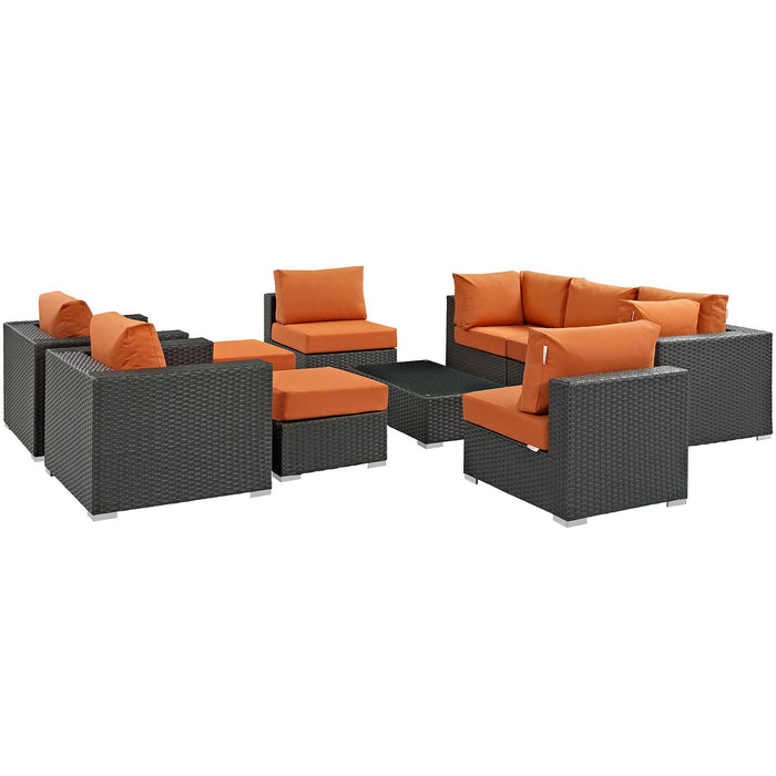 Sojourn 10 Piece Outdoor Patio Sunbrella� Sectional Set