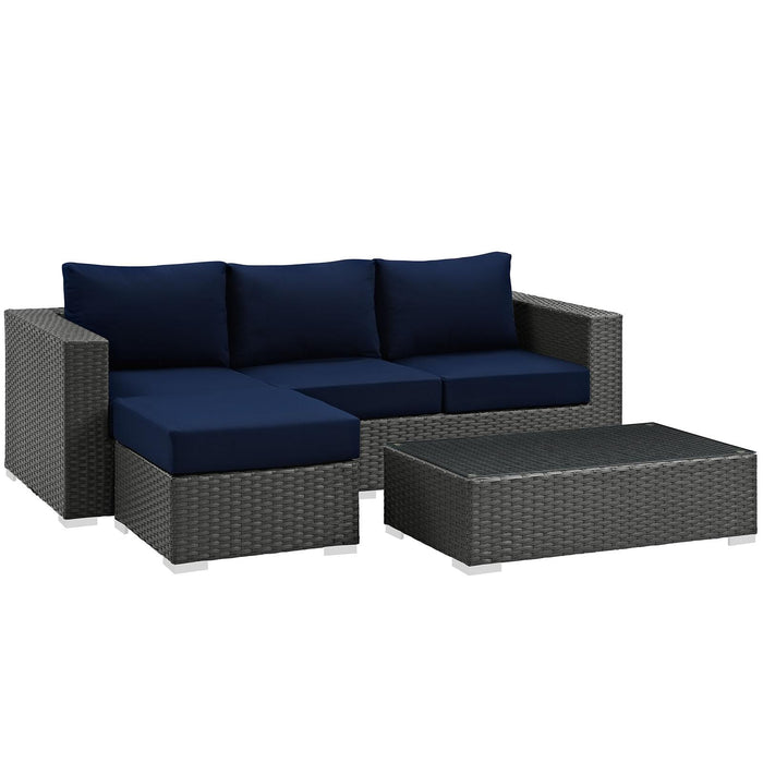 Sojourn 3 Piece Outdoor Patio Sunbrella� Sectional Set